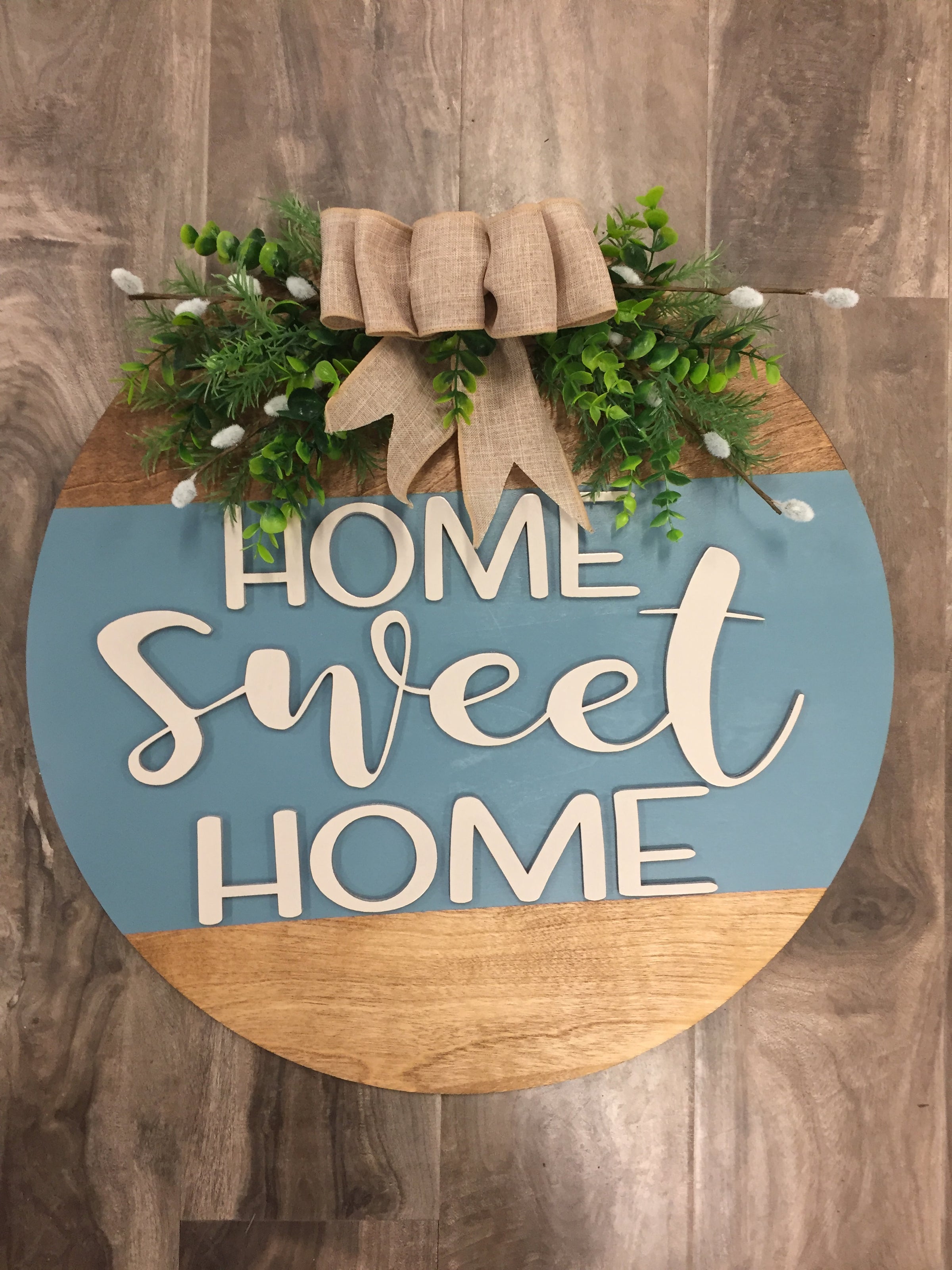 Home sweet home sign round